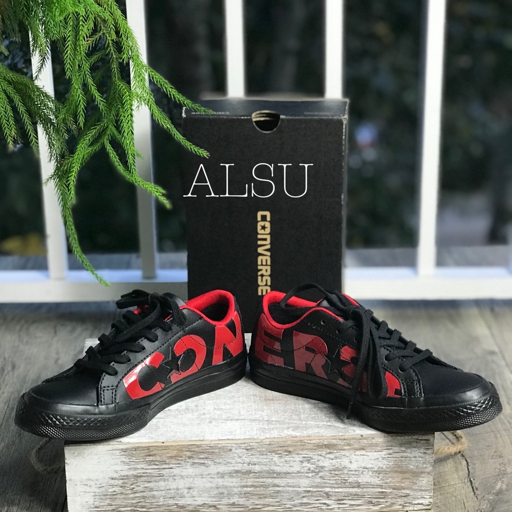 Converse One Star⭐️OX  Black Red Leather W AUTHENT - Picture 5 of 8